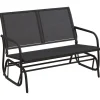 Puutarhan Keinupenkki musta 120,5x76x86,5 cm kangas ja teräs (62708)