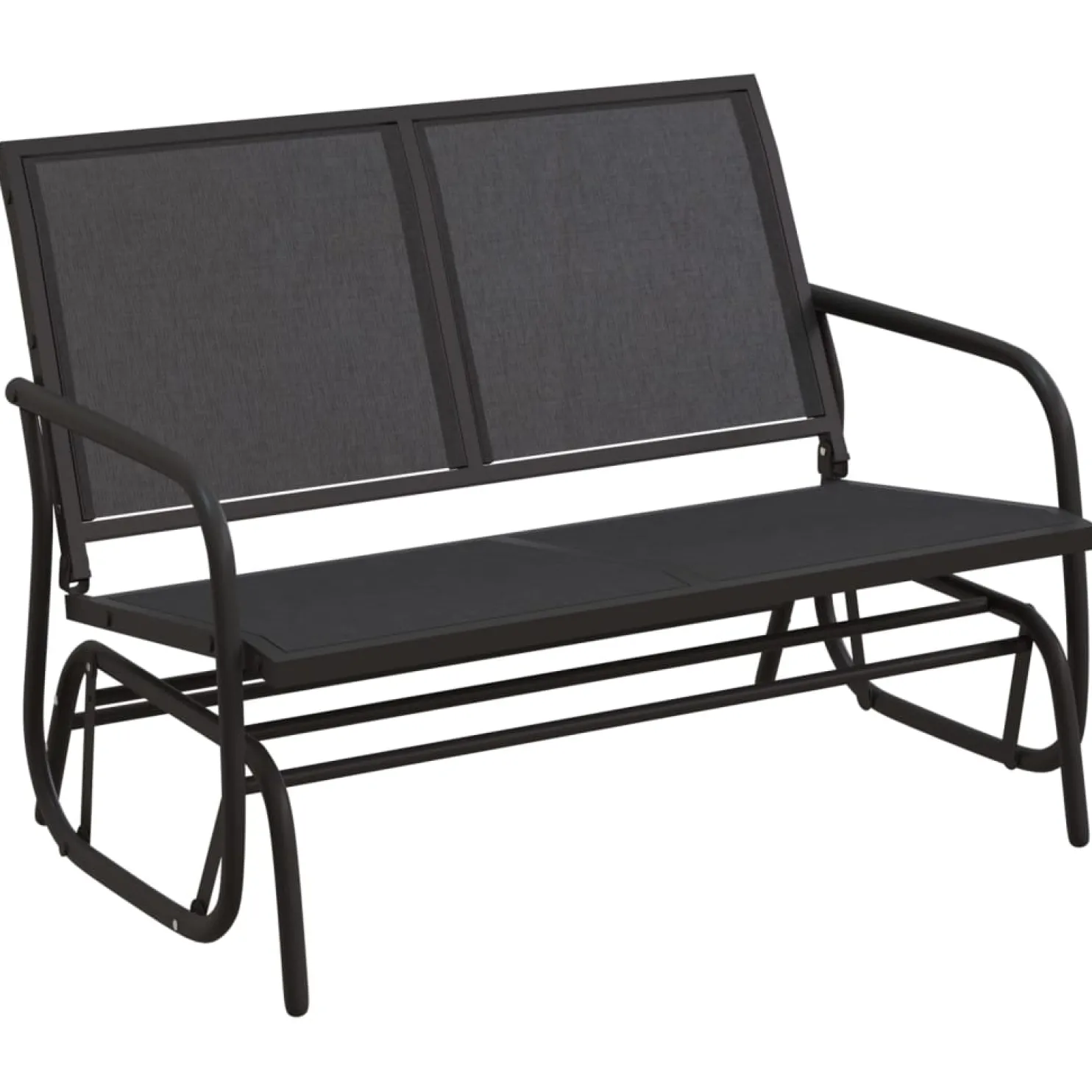 Puutarhan Keinupenkki musta 120,5x76x86,5 cm kangas ja teräs (62708)