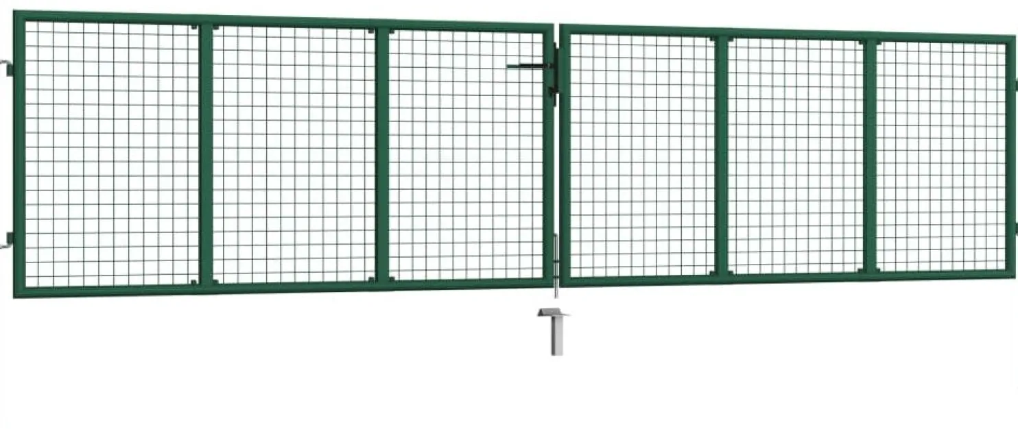 Puutarhan verkkoportti teräs 400x125cm vihreä