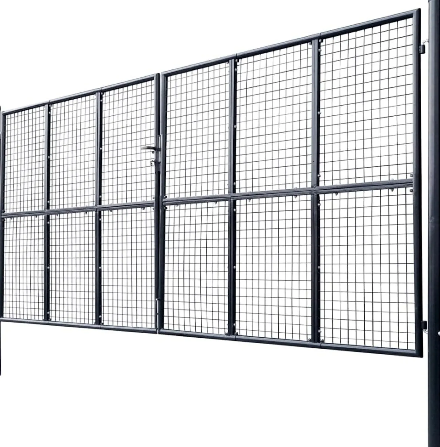 Puutarhaportti galvanoitu teräsverkko 400x175cm harmaa
