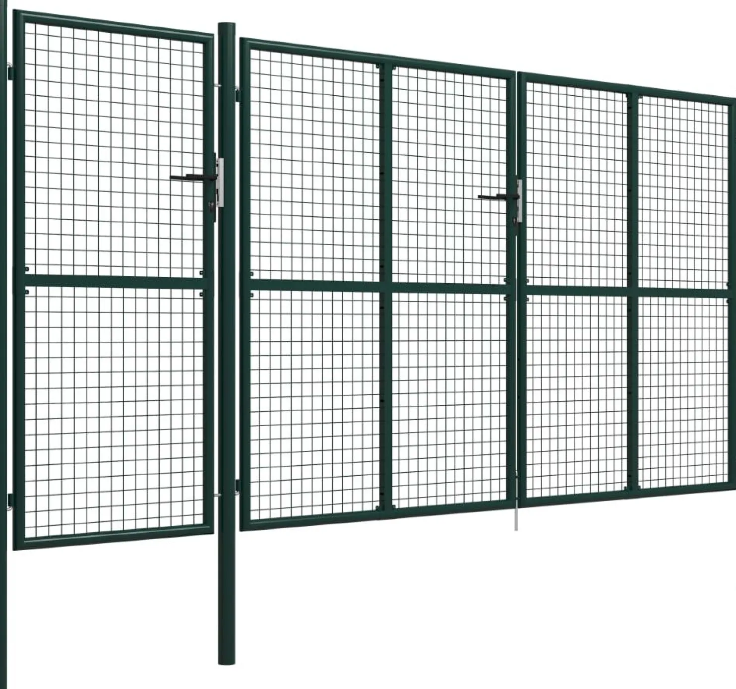 Puutarhaportti käyntiovella teräs 400x200cm vihreä