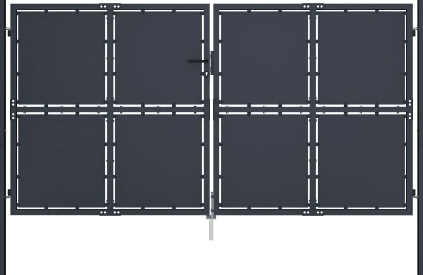 Puutarhaportti teräs 300x150cm umpinainen antrasiitti