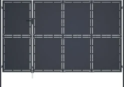 Puutarhaportti teräs 350x150cm umpinainen antrasiitti