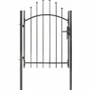 Puutarhaportti teräs 1x1.75m musta