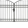 Puutarhaportti tuplaovilla kaareva yläosa teräs 300x150cm musta