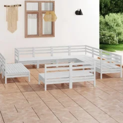 Puutarhasohvasarja, mäntypuu, 11-osainen, eri värivaihtoehtoja