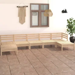 Puutarhasohvasarja, pöydällä, mäntypuu, 7-osainen, eri värivaihtoehtoja