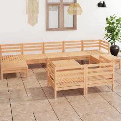 Puutarhasohvasarja, pöydällä, mäntyä, 10-osainen, eri värivaihtoehtoja
