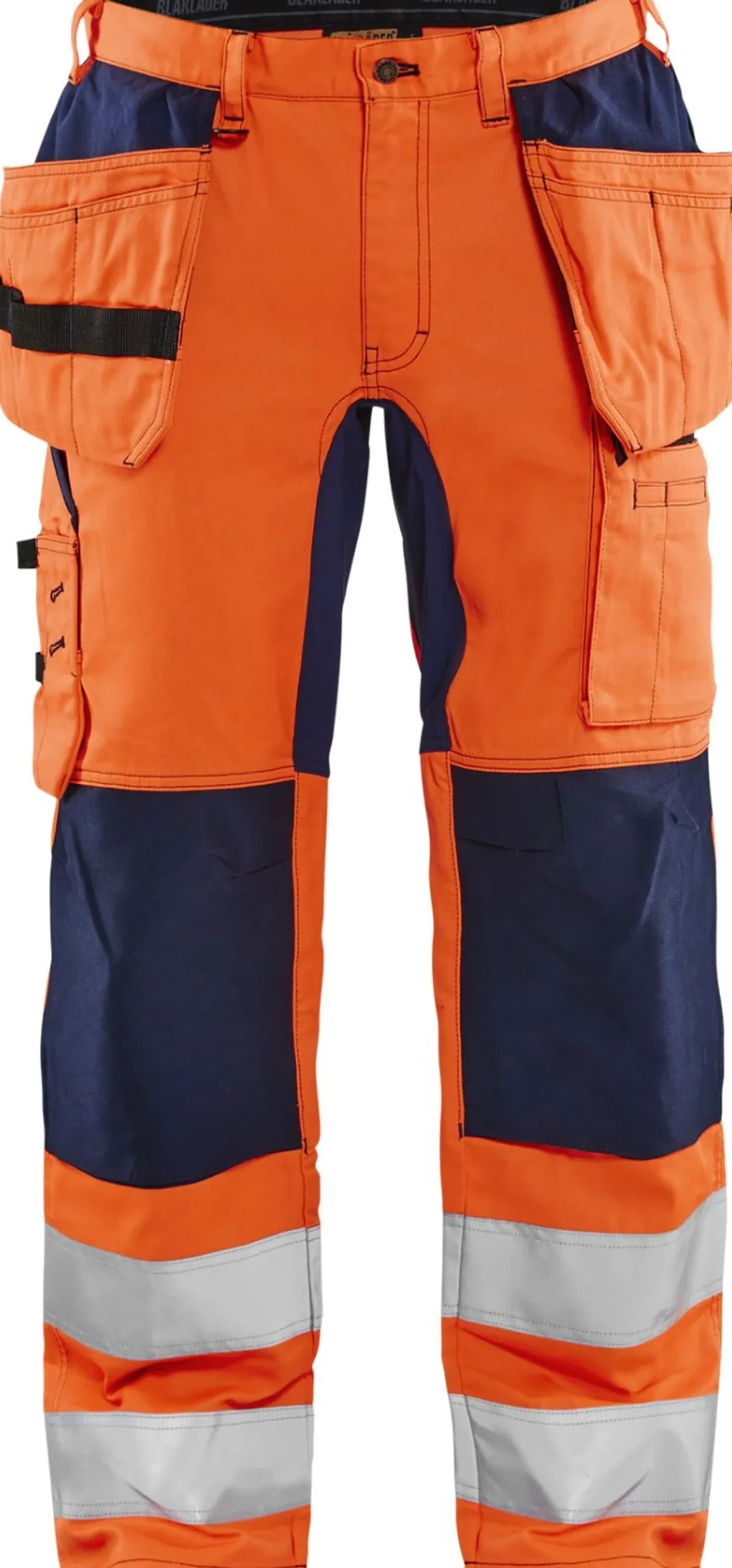 Riipputaskuhousut Blåkläder 1552 Highvis stretch huomio-oranssi/sininen