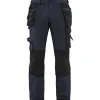 Riipputaskuhousut Blåkläder 1522 Stretch tummansininen/musta