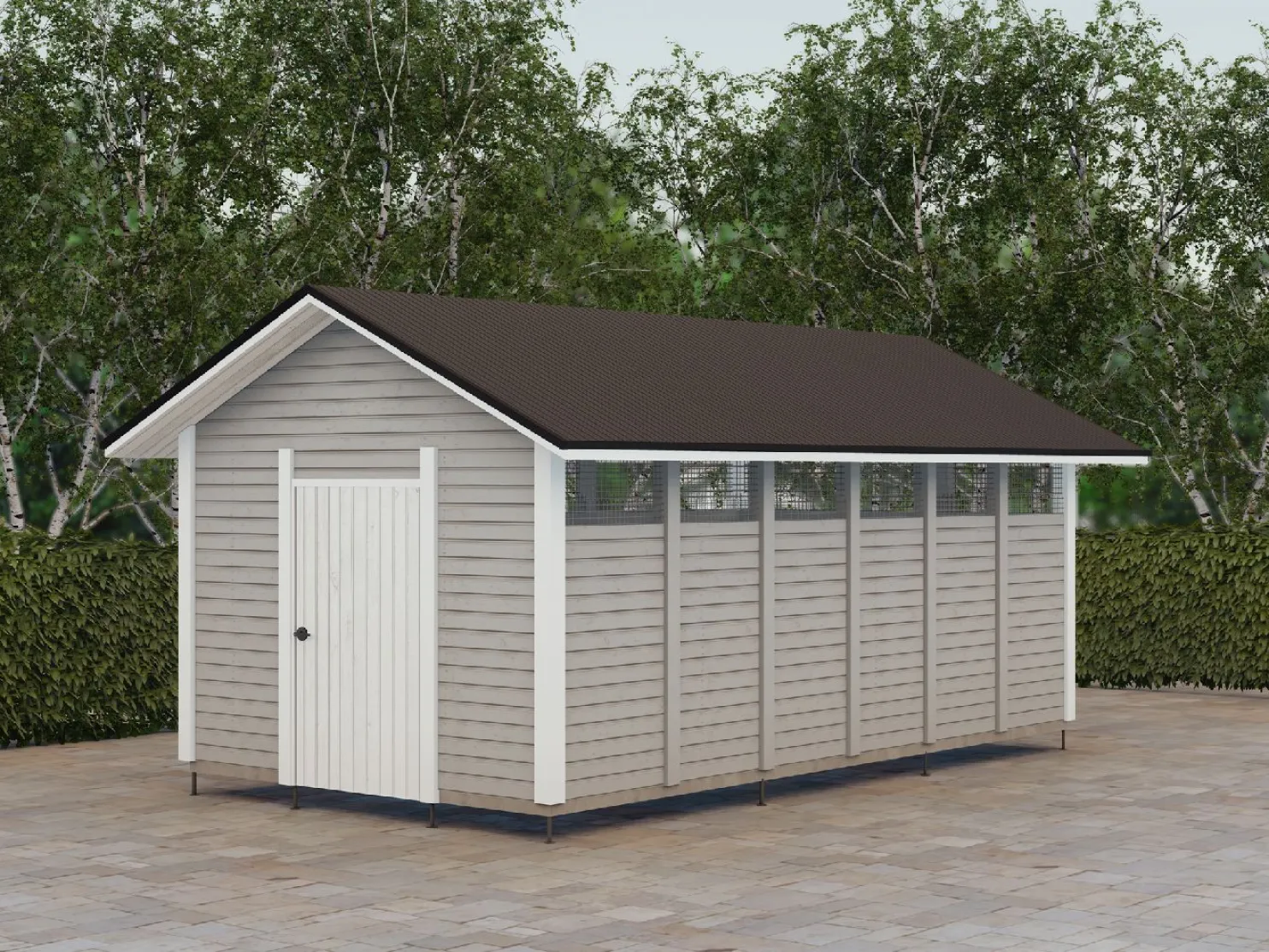 Roskakatos Timburg RK19, 6040x3236mm, 19.5m², puuvalmis