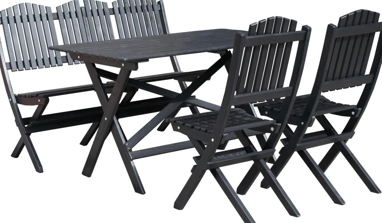 Ruokailuryhmä Baltic Garden Visby 130cm pöytä + 2 tuolia + sohva er värejä