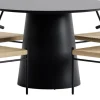 Ruokailuryhmä ulos Venture Home, musta Lanzo-pöytä Ø120cm + 4 mustaa Alfons-tuolia