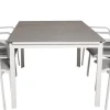 Ruokailuryhmä Venture Home, 160/240x100cm jatkettava harmaa/valkoinen Levels-pöytä + 6 harmaa/valkoista Copacabana-säätötuolia