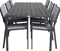 Ruokailuryhmä Venture Home, 205x90cm Break-pöytä + 6 pinottavaa Copacabana-tuolia