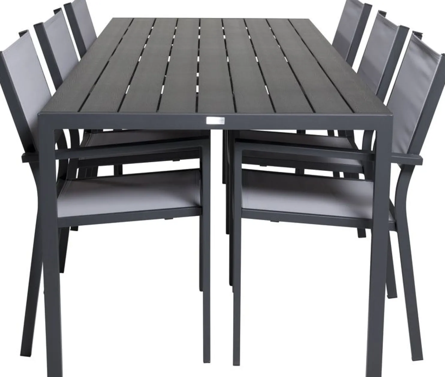 Ruokailuryhmä Venture Home, 205x90cm Break-pöytä + 6 pinottavaa Copacabana-tuolia