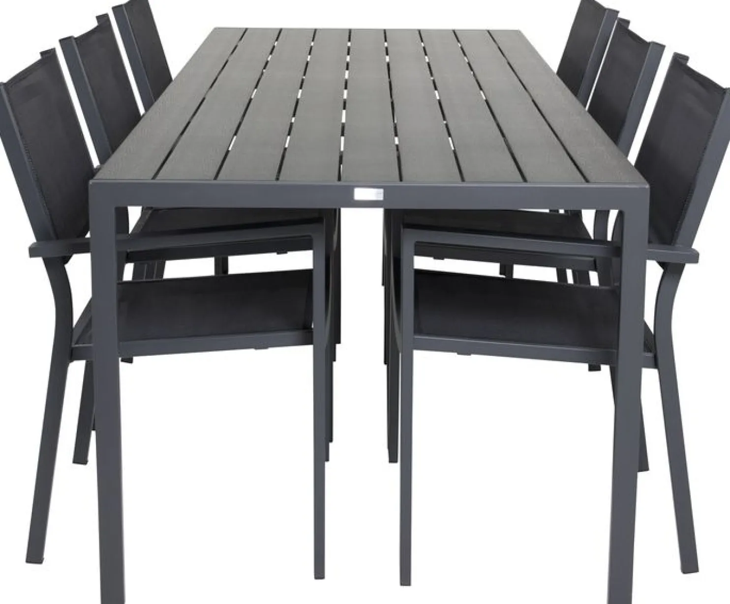 Ruokailuryhmä Venture Home, 205x90cm Break-pöytä + 6 pinottavaa Copacabana-tuolia