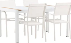 Ruokailuryhmä Venture Home, 150x100cm Togo-pöytä + 4 pinottavaa Santorini-tuolia