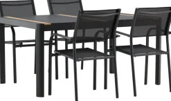Ruokailuryhmä Venture Home, 150x100cm Togo-pöytä + 4 pinottavaa Santorini-tuolia