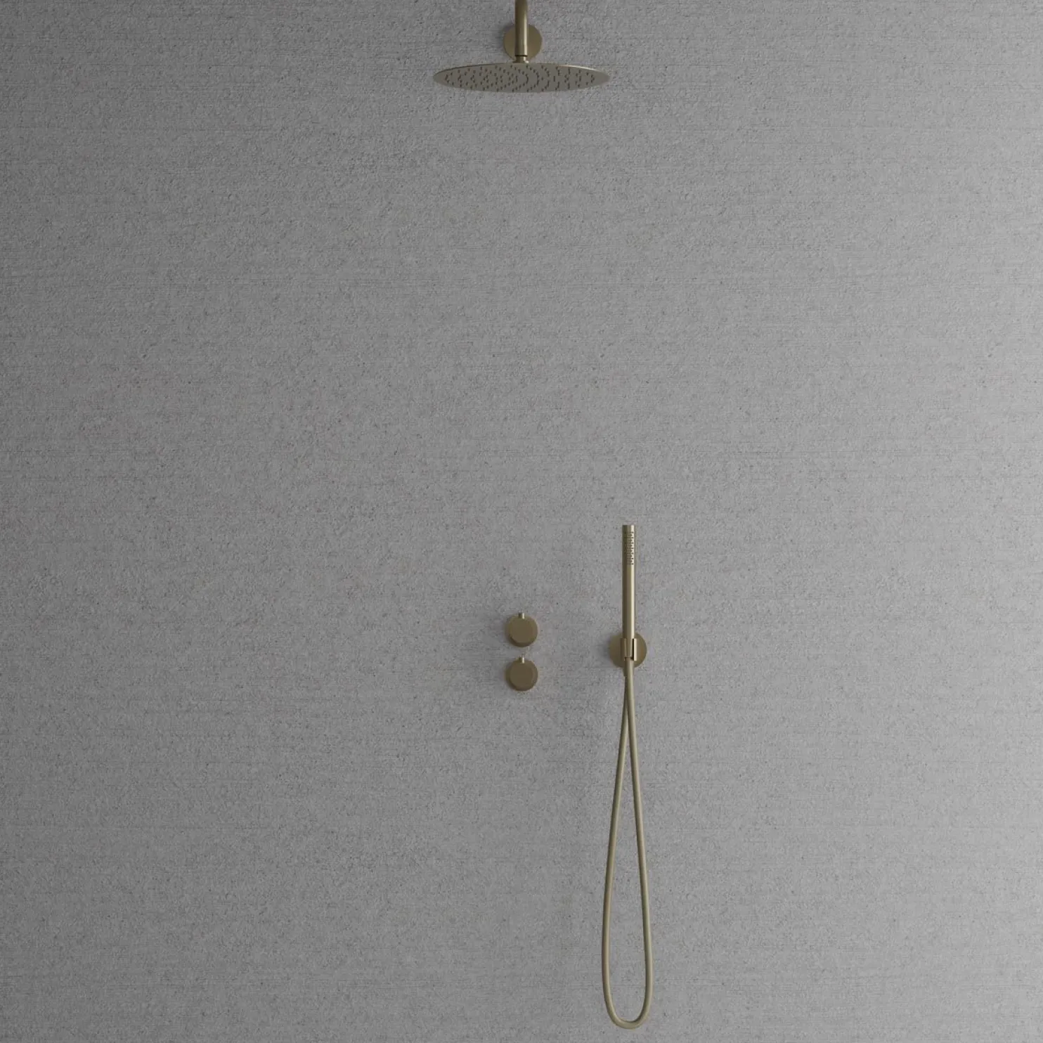 Sadesuihkusetti Scandtap Steel Harmonized 2x, termostaattihanalla, Champagne