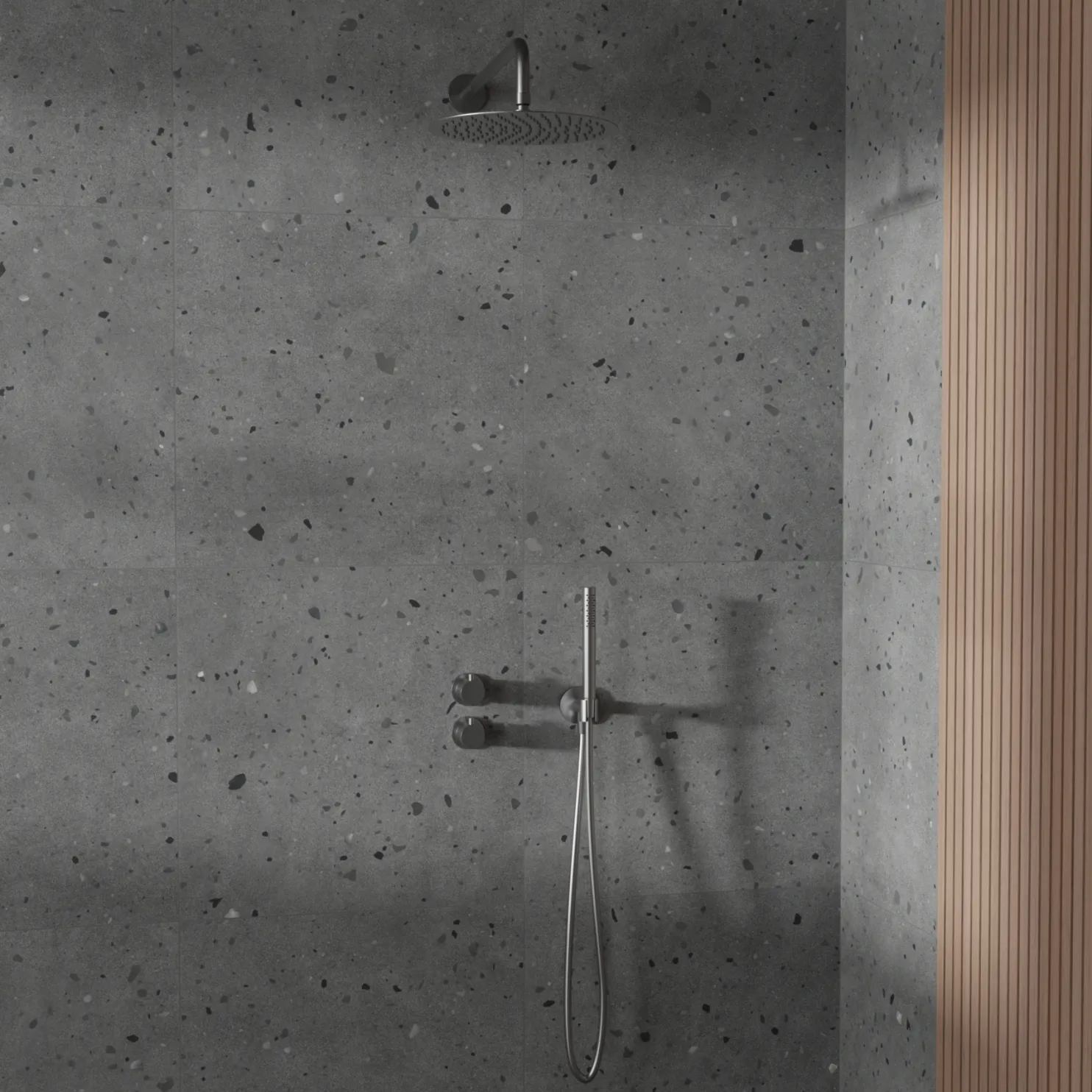 Sadesuihkusetti Scandtap Steel Harmonized 2X, termostaattihanalla, vettä säästävä, piiloasennus, väri