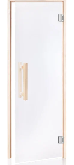 Saunan lasiovi Andres Glass Comfort, haapakarmi, eri kokoja, eri värejä