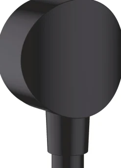 Seinäliitin Hansgrohe FixFit S muoviliitos takaiskuventtiilillä, piiloasennus, mattamusta