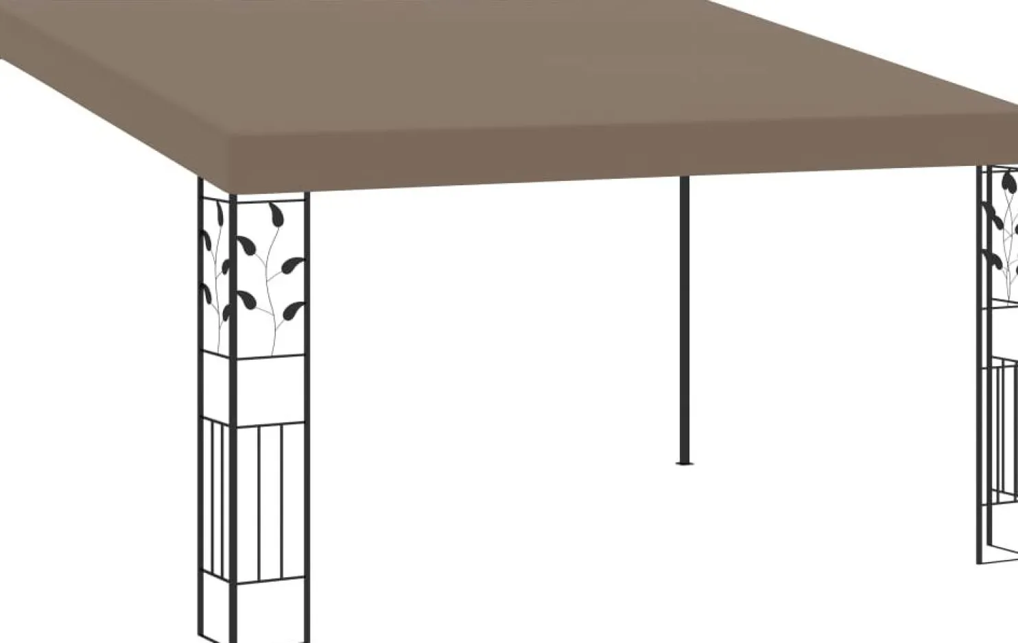 Seinään kiinnitettävä huvimaja 4x3x2,5 m harmaanruskea