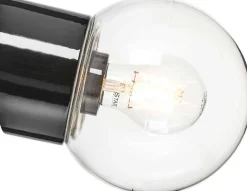 Seinävalaisin Ifö Electric Classic Glob Ø150mm kirkas kupu musta vino IP54