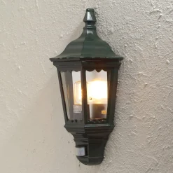 Seinävalaisin Konstsmide Firenze 7230-600 250x160x495 mm liiketunnistimella vihreä