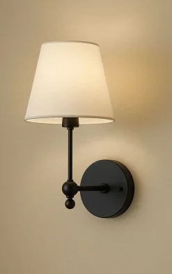 Seinävalaisin Linento Lighting BRZ-540062, ø10-15cm, E27, max. 40W, IP20, musta/valkoinen