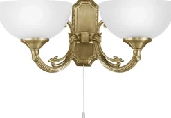 Seinävalaisin Savoy 2-osainen 410x210x160 mm pronssi/valkoinen