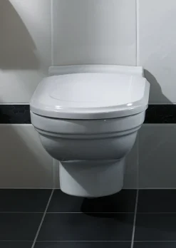 Seinä-WC Ceramicplus-pinnoitteella Villeroy & Boch Hommage 6661 370x600 mm Valkoinen Alpin + istuinkansi