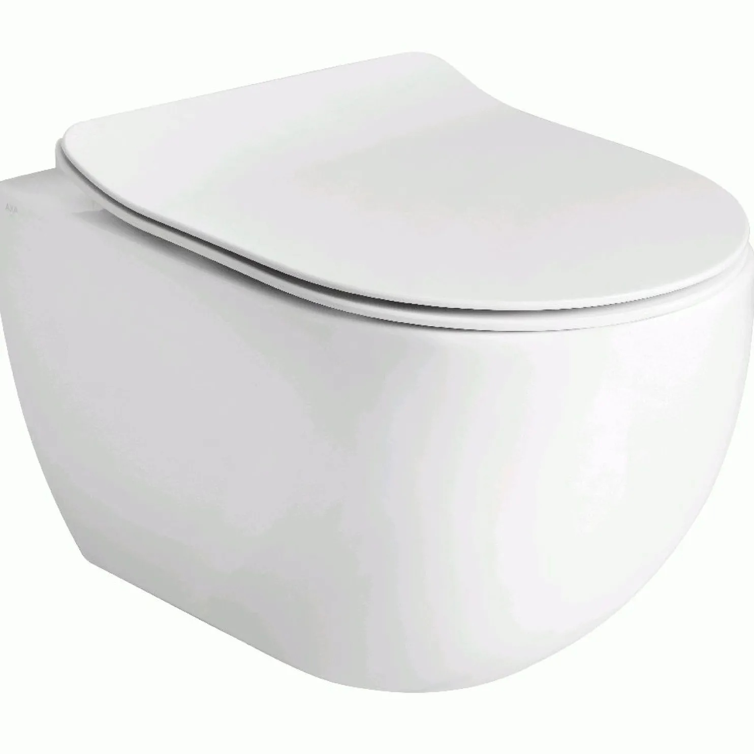 Seinä-WC-istuin Lavabo Glomp pehmeästi sulkeutuvalla istuinkannella, huuhtelukaulukseton, valkoinen