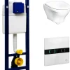 Seinä-WC-paketti Gustavsberg Estetic 8330 Triomont XS -asennusteline + kosketusvapaa painike valkoinen