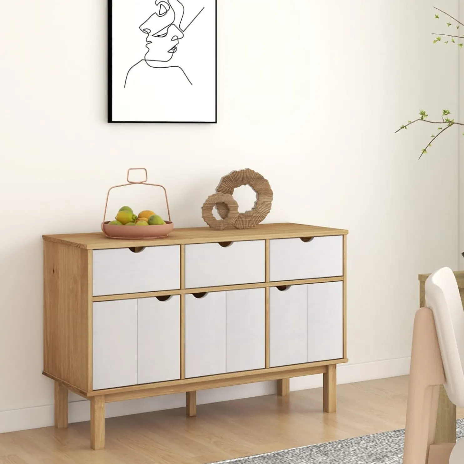 Senkki Otta 114x43x73,5cm, mänty, eri värejä