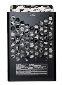 Sähkökiuas Helo Hanko 80 STJ 8 kW 8-12 m³ kiinteä ohjaus musta