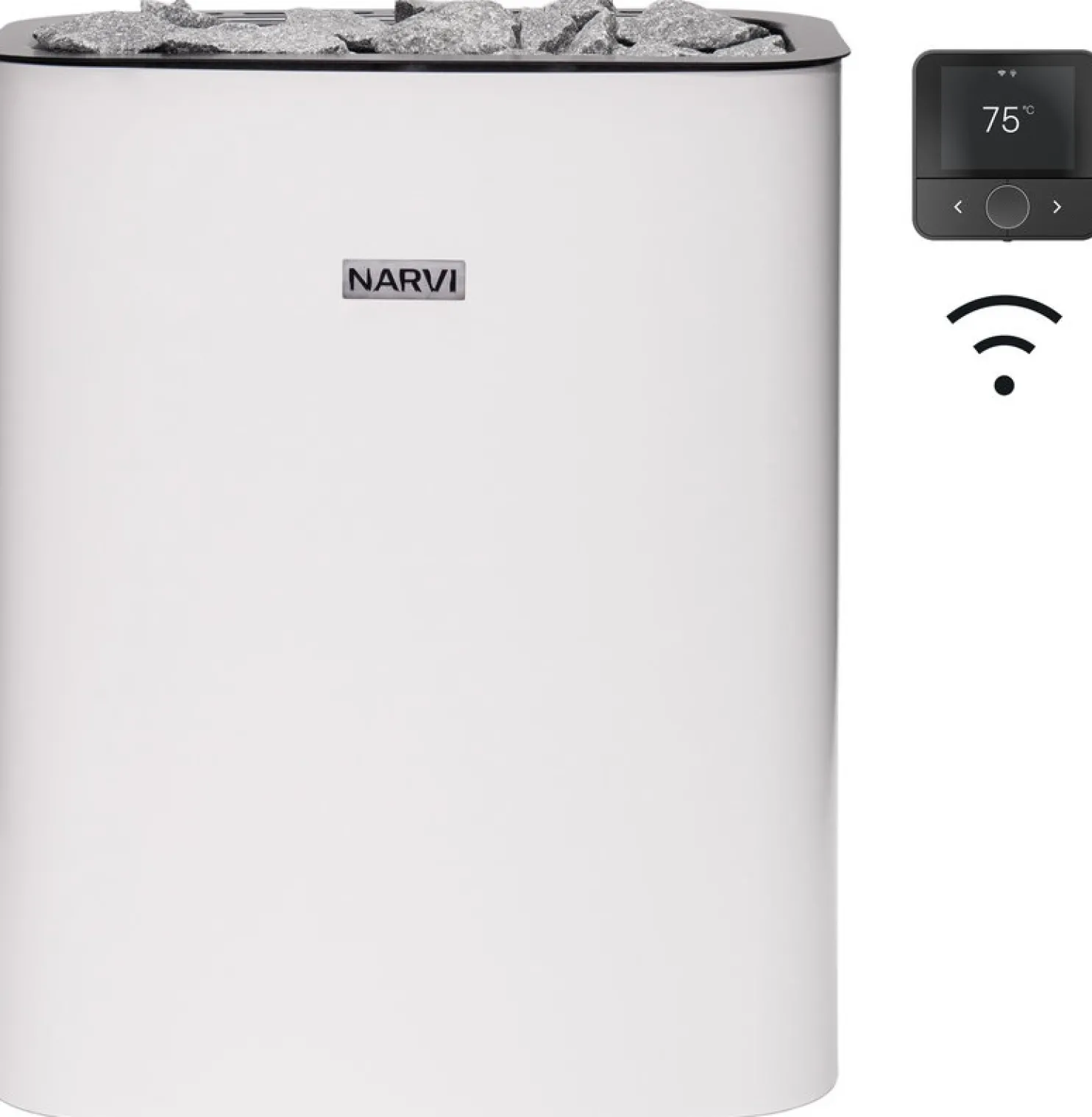 Sähkökiuas Narvi NC Electric Flow Wifi, erillinen ohjaus, eri vaihtoehtoja