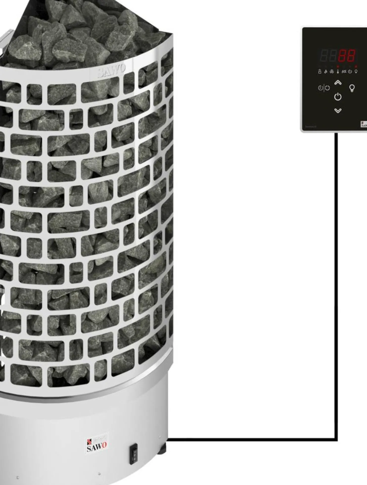 Sähkökiuas SAWO Aries Corner Ni2 9 kW 8-14 m³ erillinen ohjaus