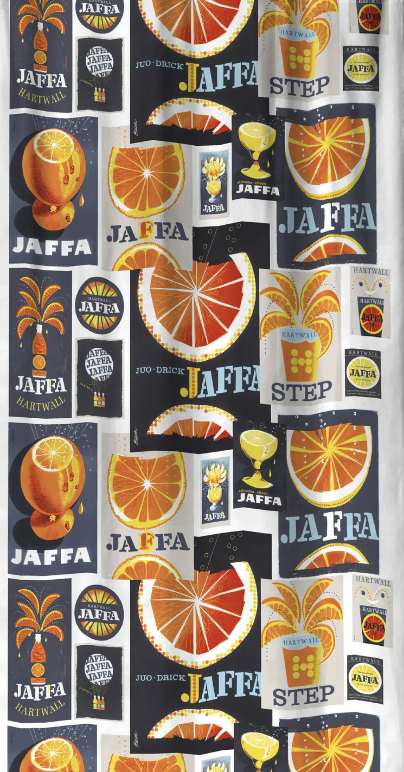 Sivuverho Vallila Juhlajaffa, monivärinen, 140x250 cm