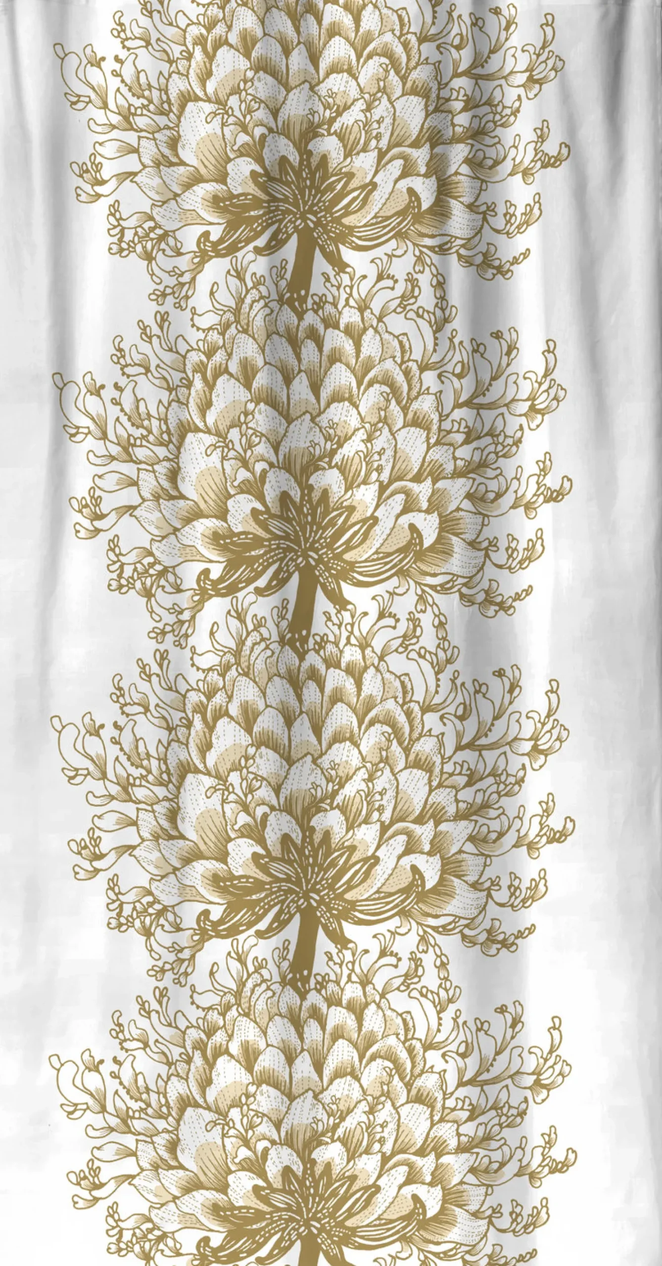 Sivuverho Vallila Memento, kulta, 140x240 cm