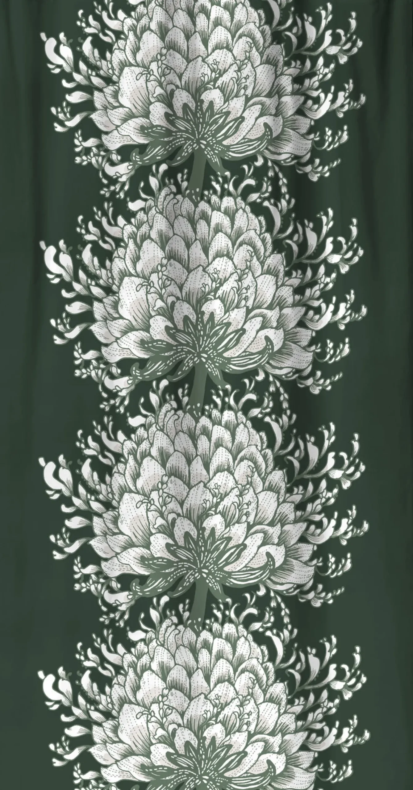 Sivuverho Vallila Memento, vihreä, 140x240 cm