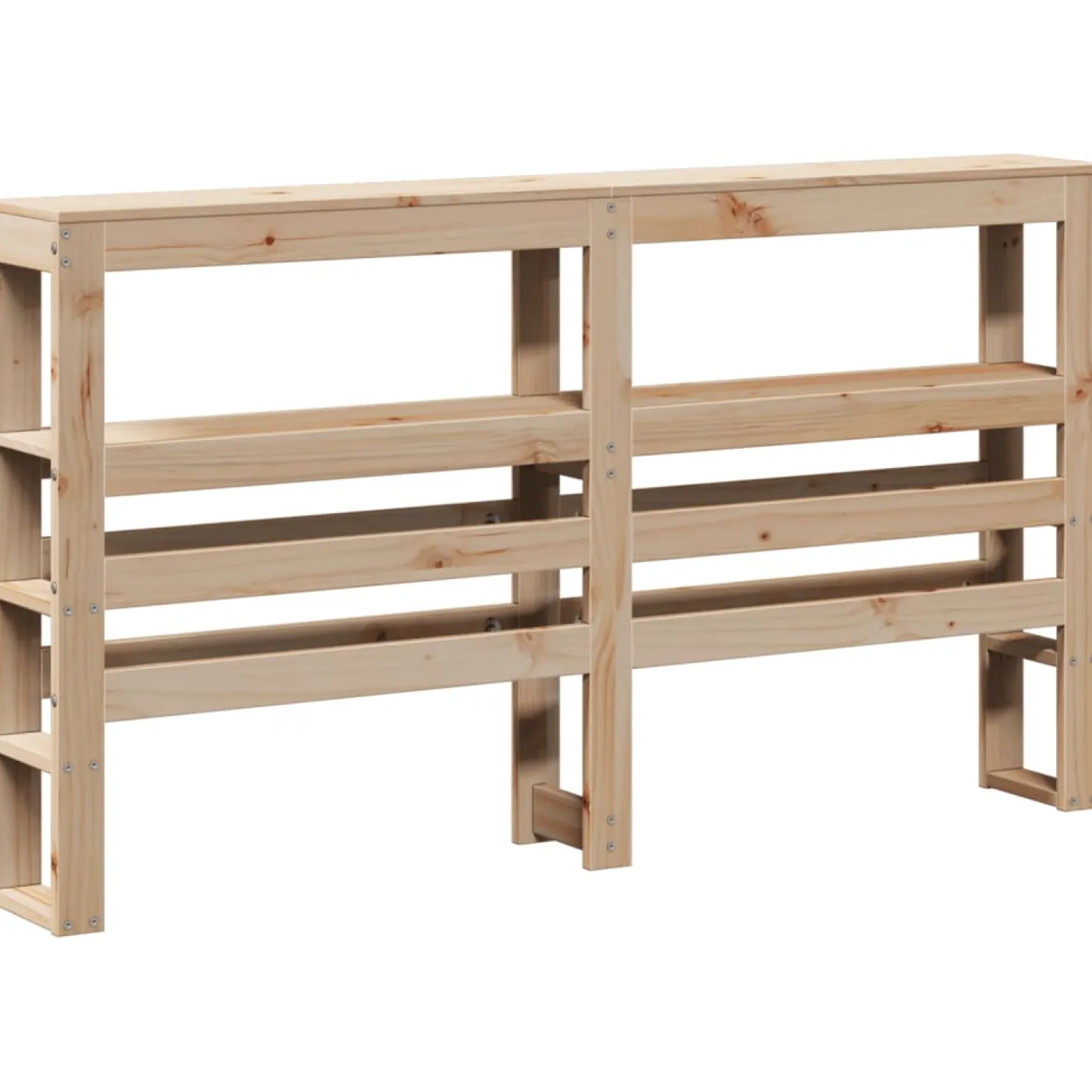 Sängynpääty hyllyillä 160 cm täysi mänty (50878)