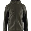 Softshell-takki Blåkläder 4753 Unite hupulla oliivinvihreä/musta