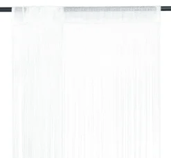 String-verhot 2 kpl 140x250 cm valkoinen