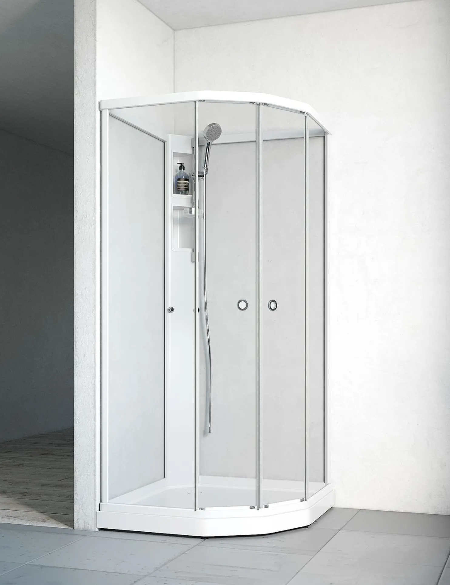Suihkukaappi Flow Semi Standard kirkas lasi matala 184 cm eri vaihtoehtoja