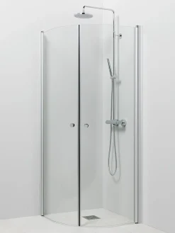 Suihkukulma Vihtan Ocean 4+4 700/700 mm kääntyvä kaareva kirkas lasi