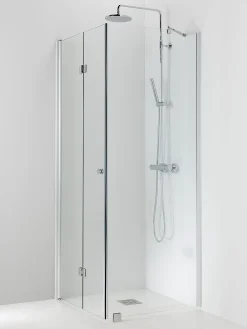 Suihkukulma Vihtan Ocean 5+6 700/750 mm kiinteä + taittuva suora kirkas lasi