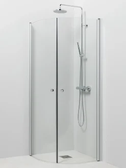 Suihkukulma Vihtan Pisara 4+4 800/900 mm kääntyvä kaareva kirkas lasi