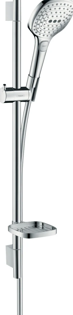 Suihkusetti Hansgrohe Raindance Select E 120 3jet Ecosmart, tanko 65 cm, saippuakuppi, kromi